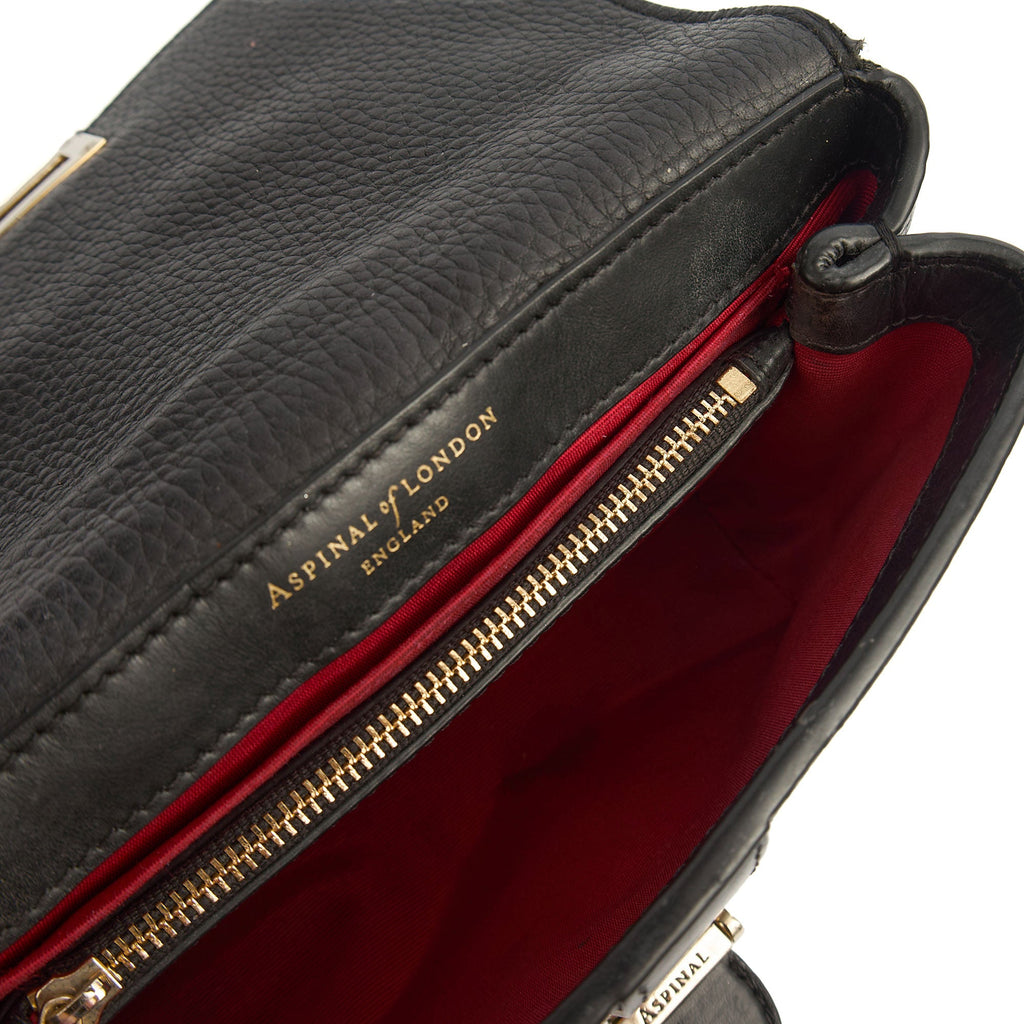 Aspinal of London Cross Body Lottie in Black, Leather