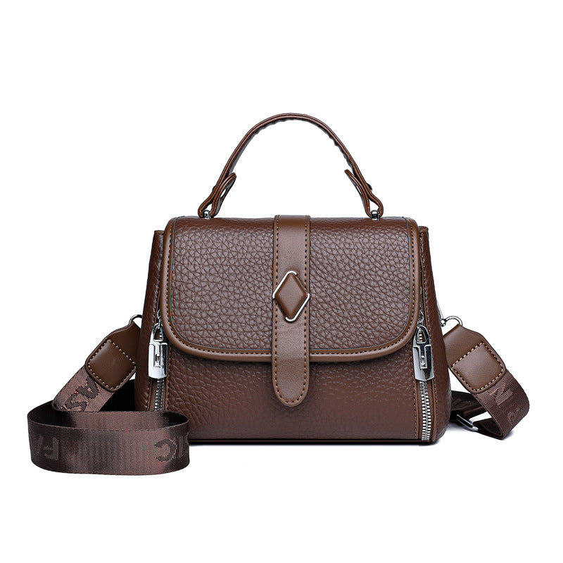 New Fashion Solid Color Small Square Handbag Crossbody Versatile Lightweight 8219-0181