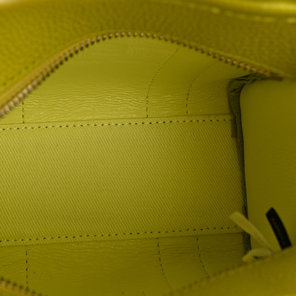 Grained Calfskin Micro The Tote Bag Citronelle