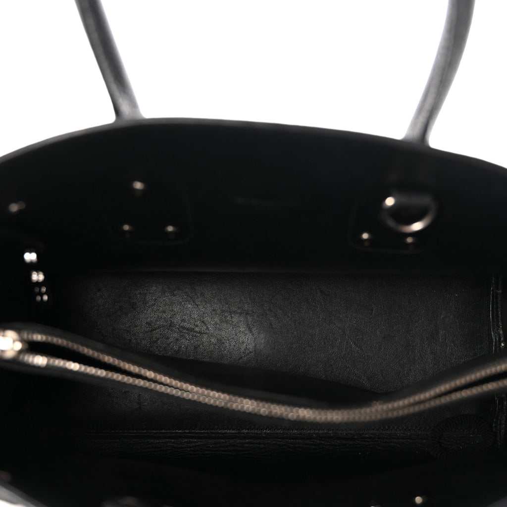 Grained Calfskin Small Sac De Jour Black