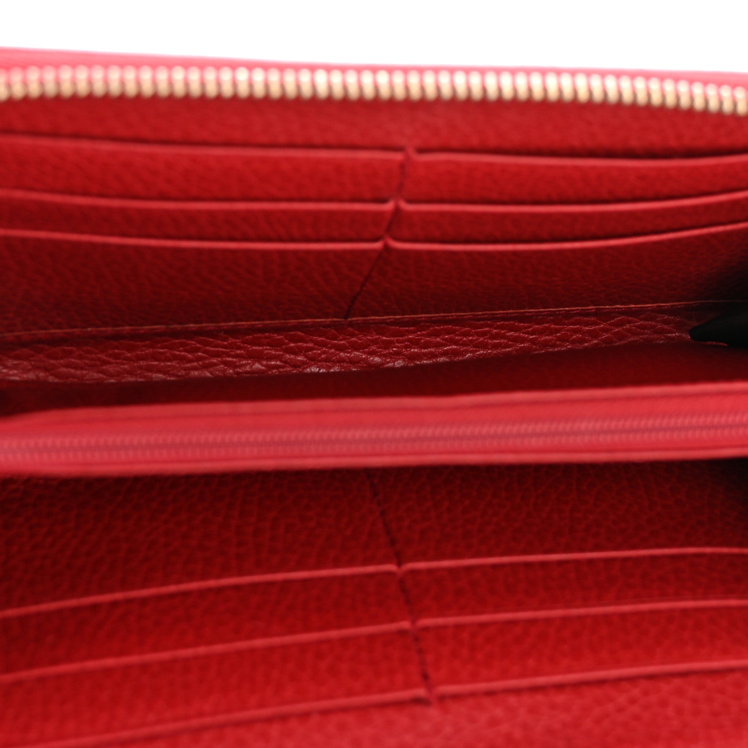 Dollar Calfskin GG Zip Around Wallet Red