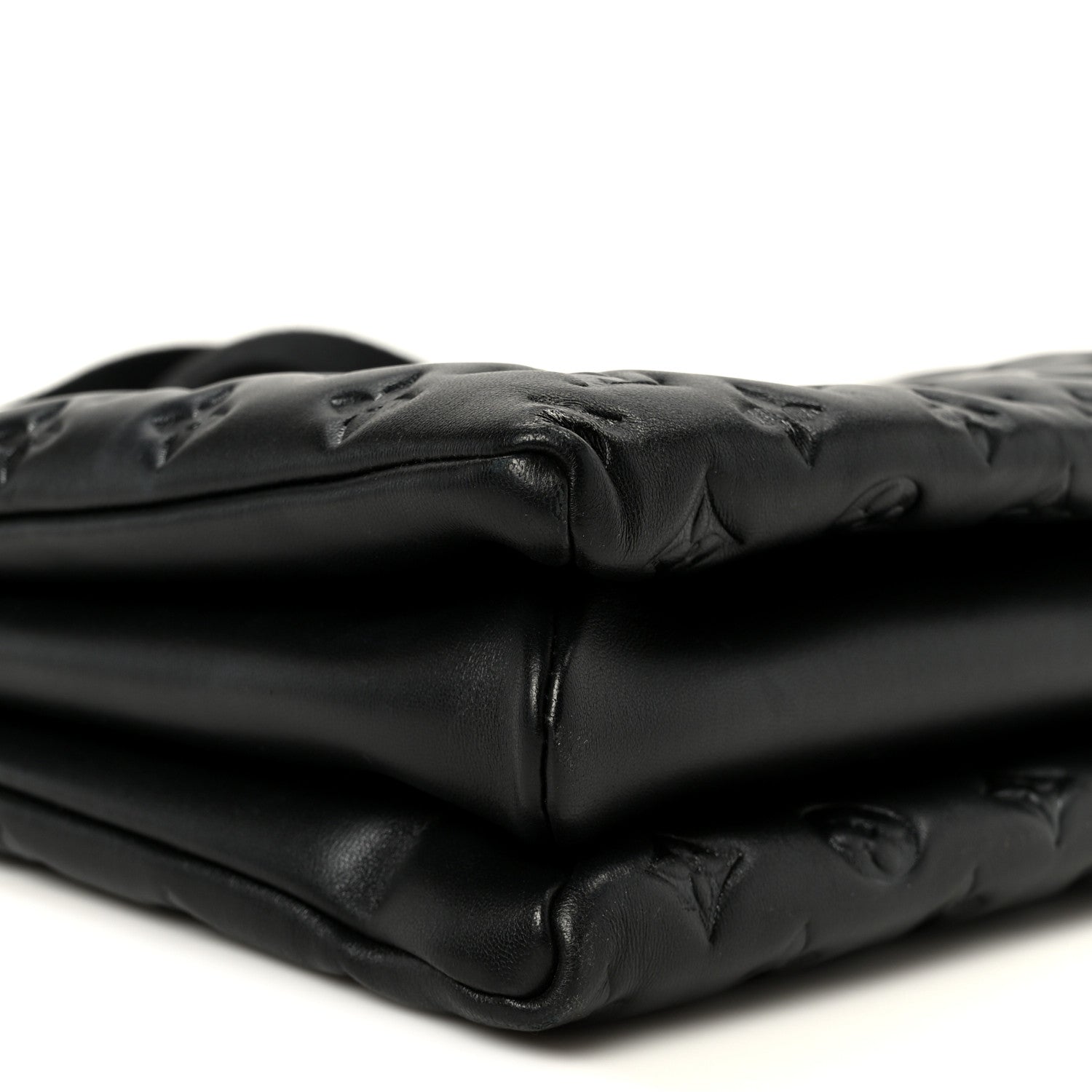 Lambskin Embossed Monogram Coussin MM Black