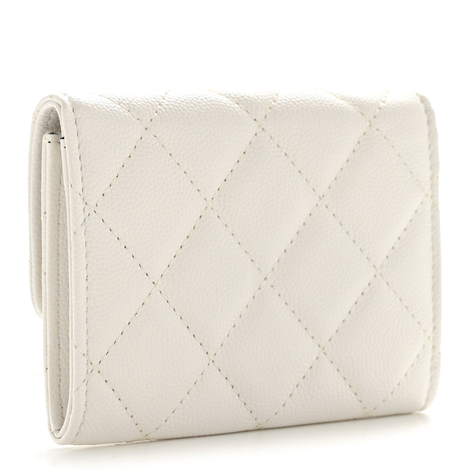Caviar Quilted My Everything Flap  Holder Wallet White Black