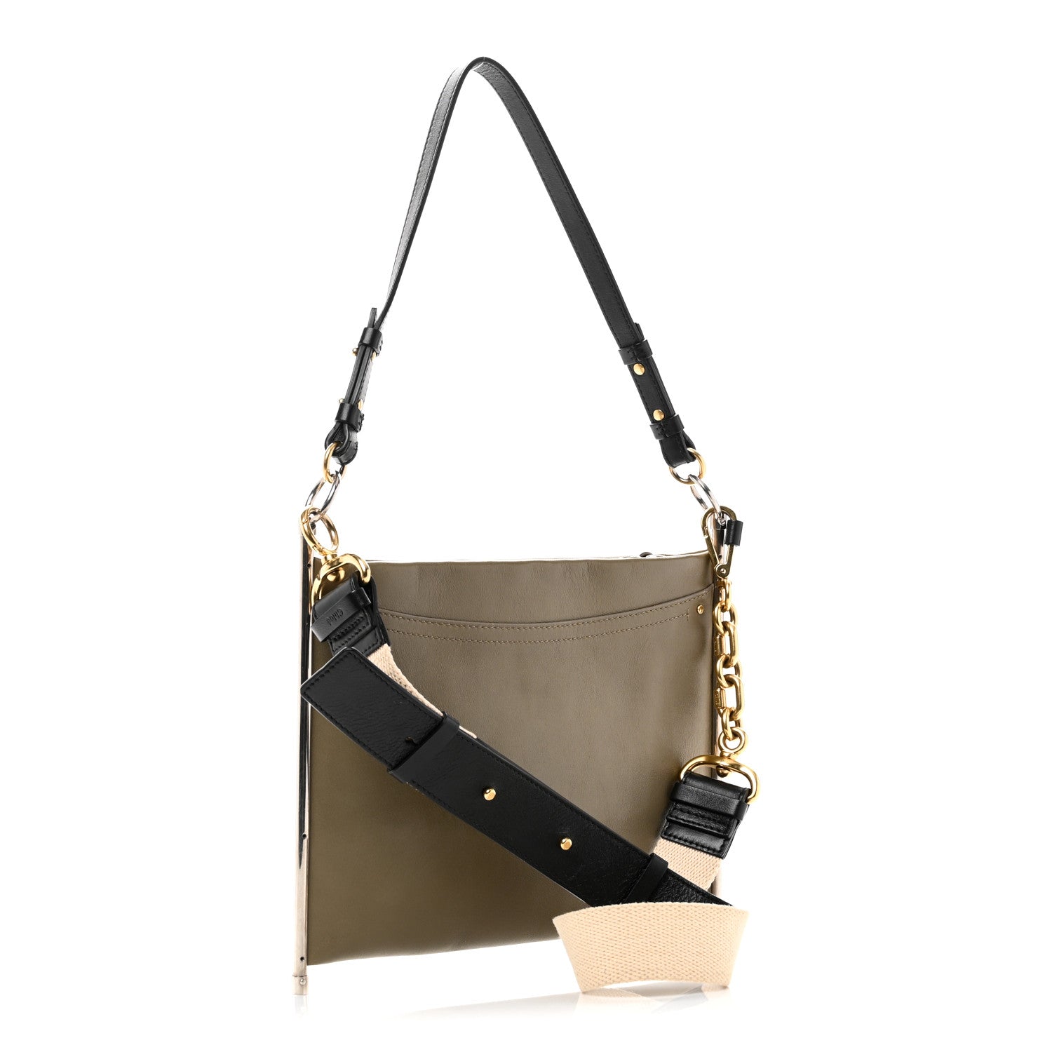 Smooth Calfskin Medium Roy Clutch Merino Grey