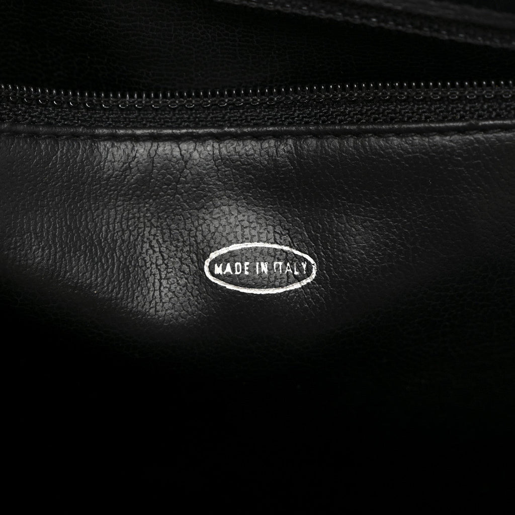Lambskin Stitched Briefcase Bag Black