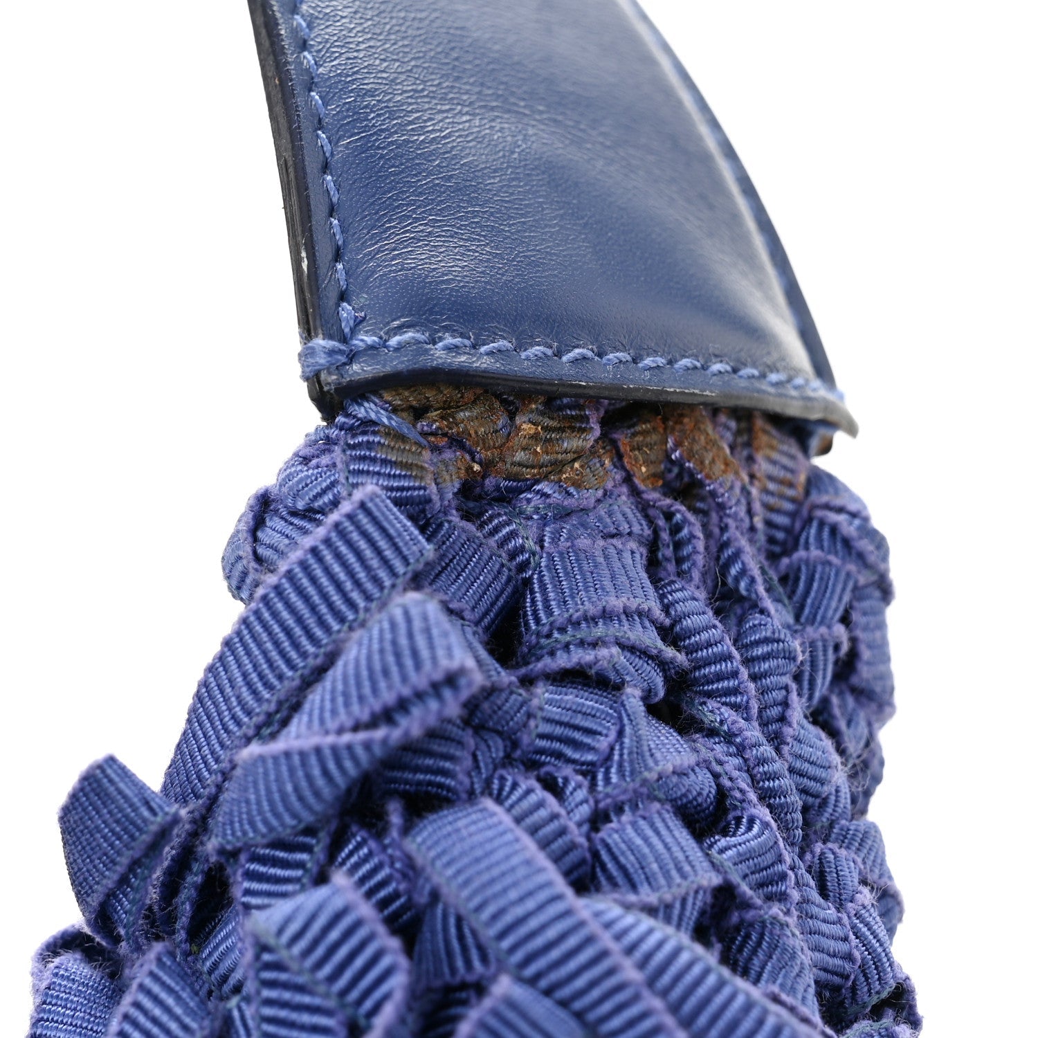 Canvas Fringe Hug Shoulder Bag Blue