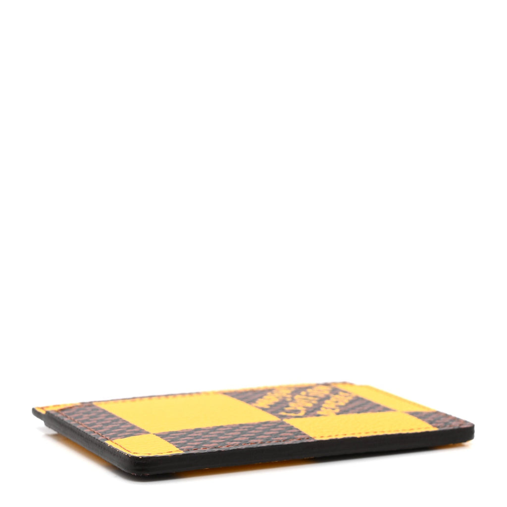 Damier Pop Porte Cartes Simple  Holder Yellow