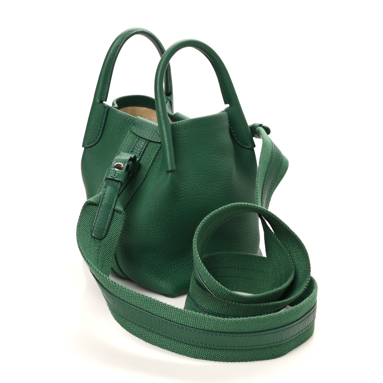 Grained Calfskin Micro Bale Bag Forest Leaves