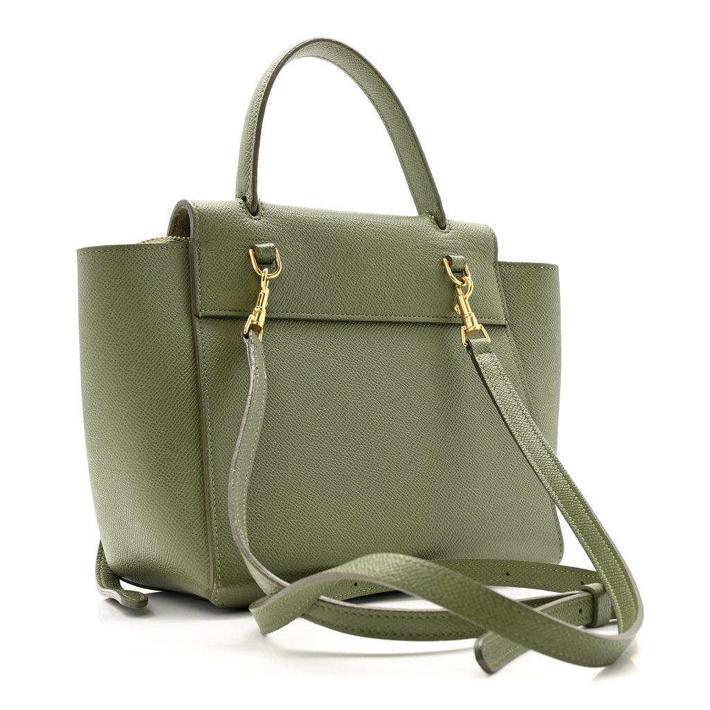 Grained Calfskin Nano Belt Bag Army Green