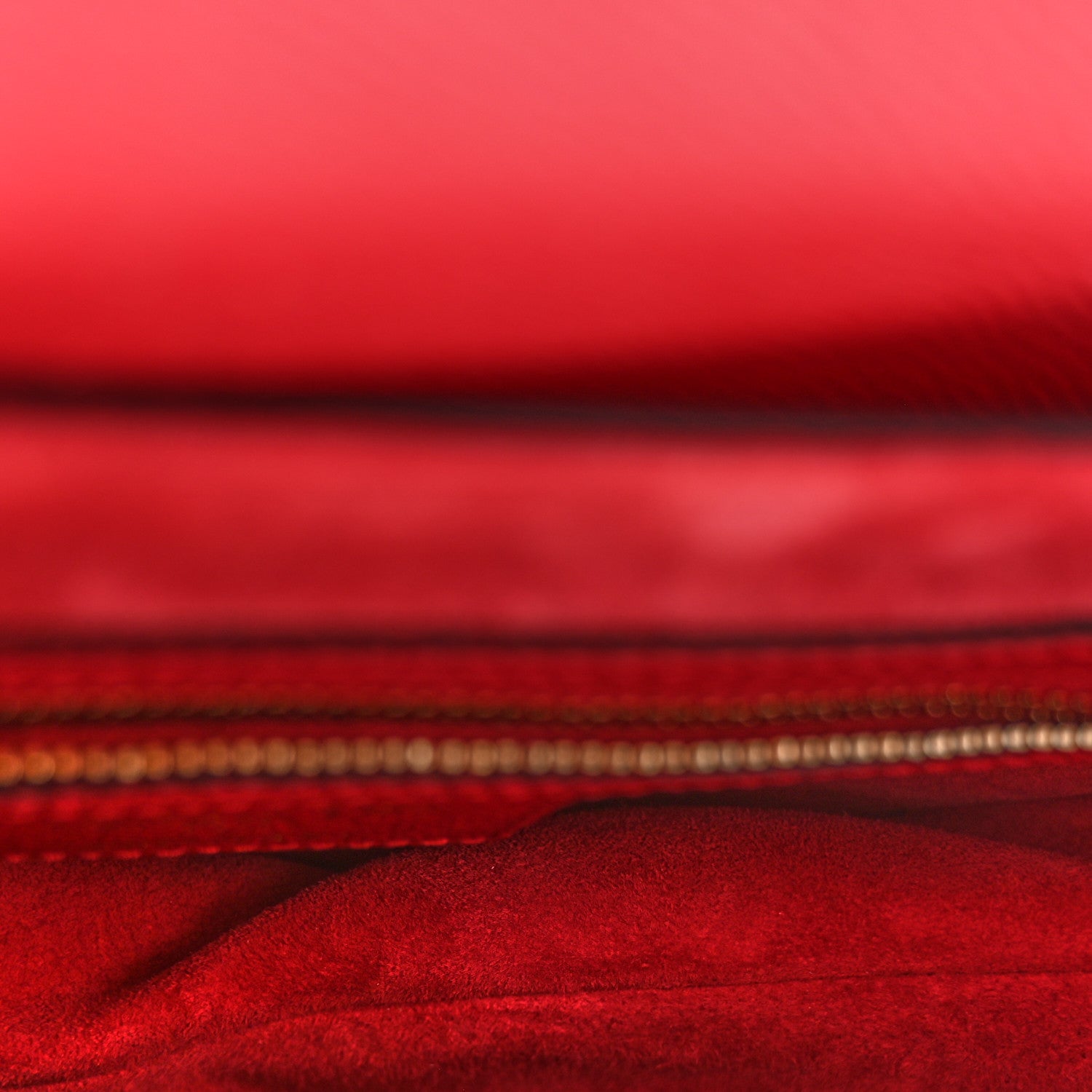 Grained Calfskin Saddle Bag With Strap Cherry Red