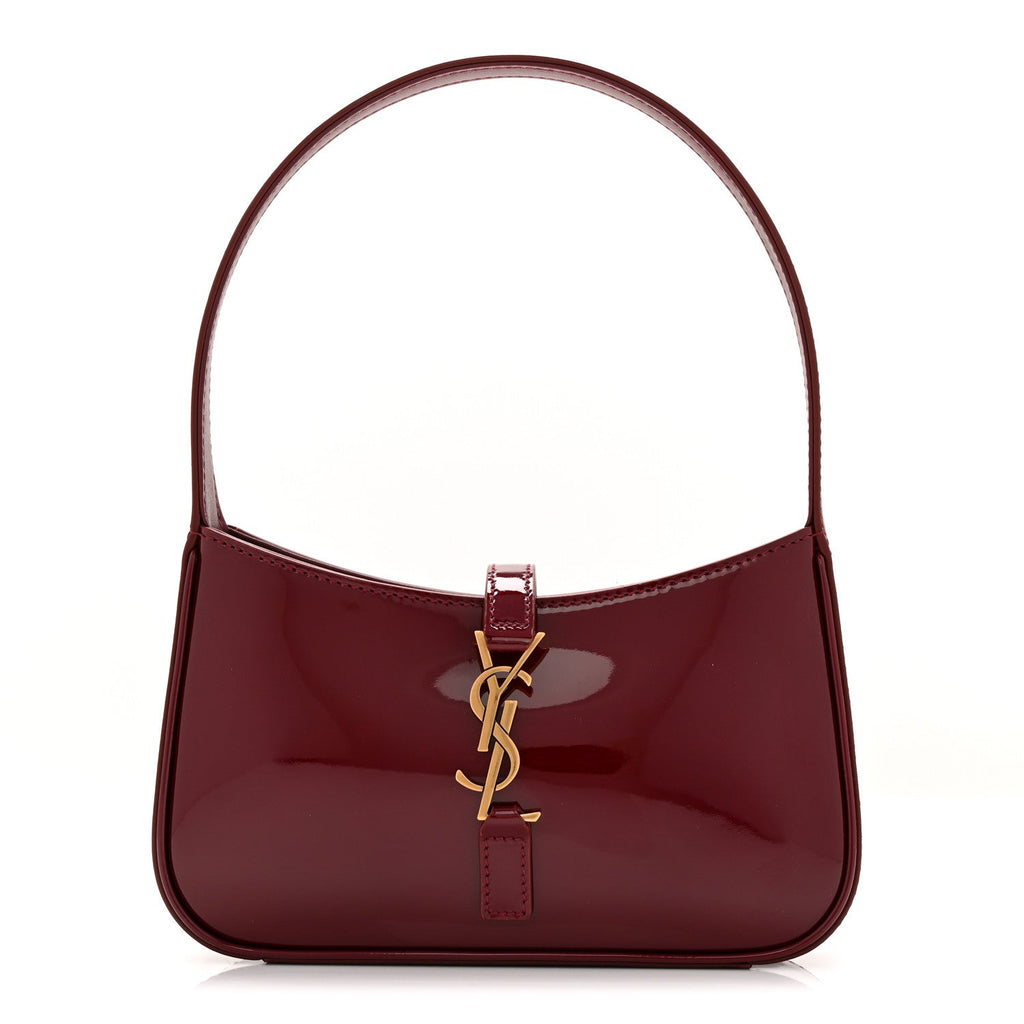 Patent Calfskin Le 5 A 7 Mini Hobo Red Grenat