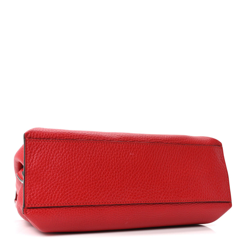 Cellarius Calfskin Small Bamboo Daily Top Handle Bag Hibiscus Red