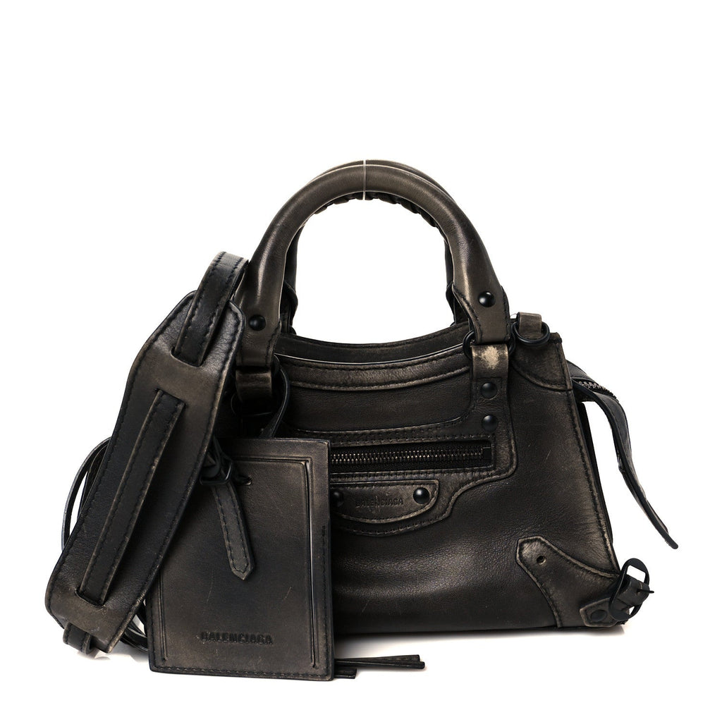 Used Calfskin Black Hardware Mini Neo Classic City Black