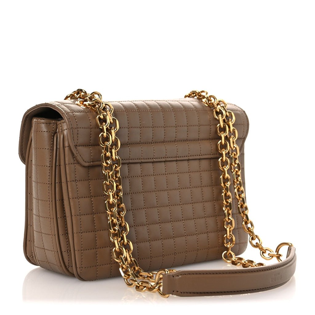 Calfskin Quilted Medium C Bag Beige