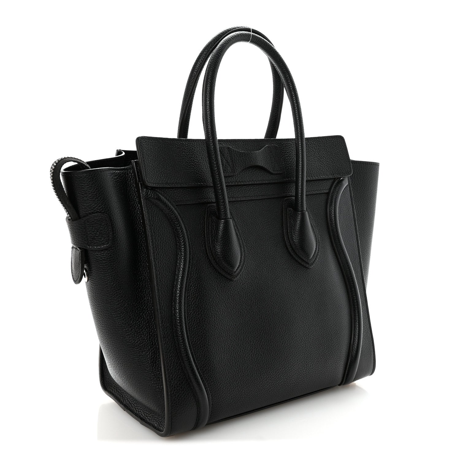 Drummed Calfskin Micro Luggage Black