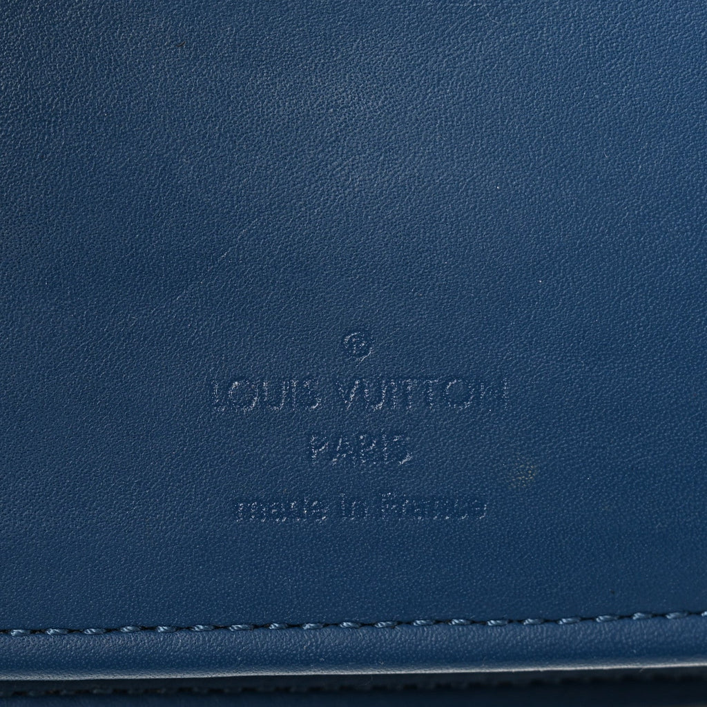 Damier Graphite Brazza Wallet Bleu Neon