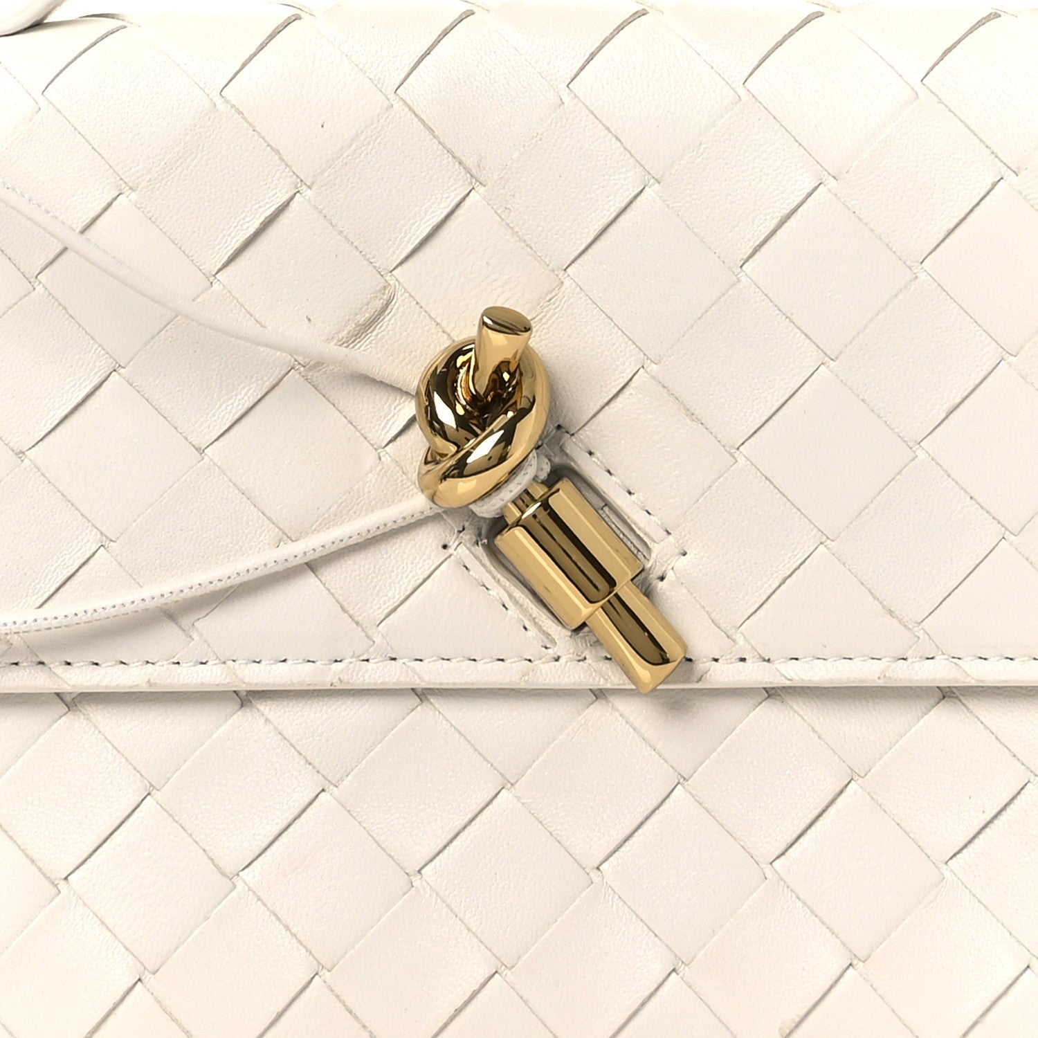 Nappa Intrecciato Long Andiamo Top Handle Clutch Sea Salt