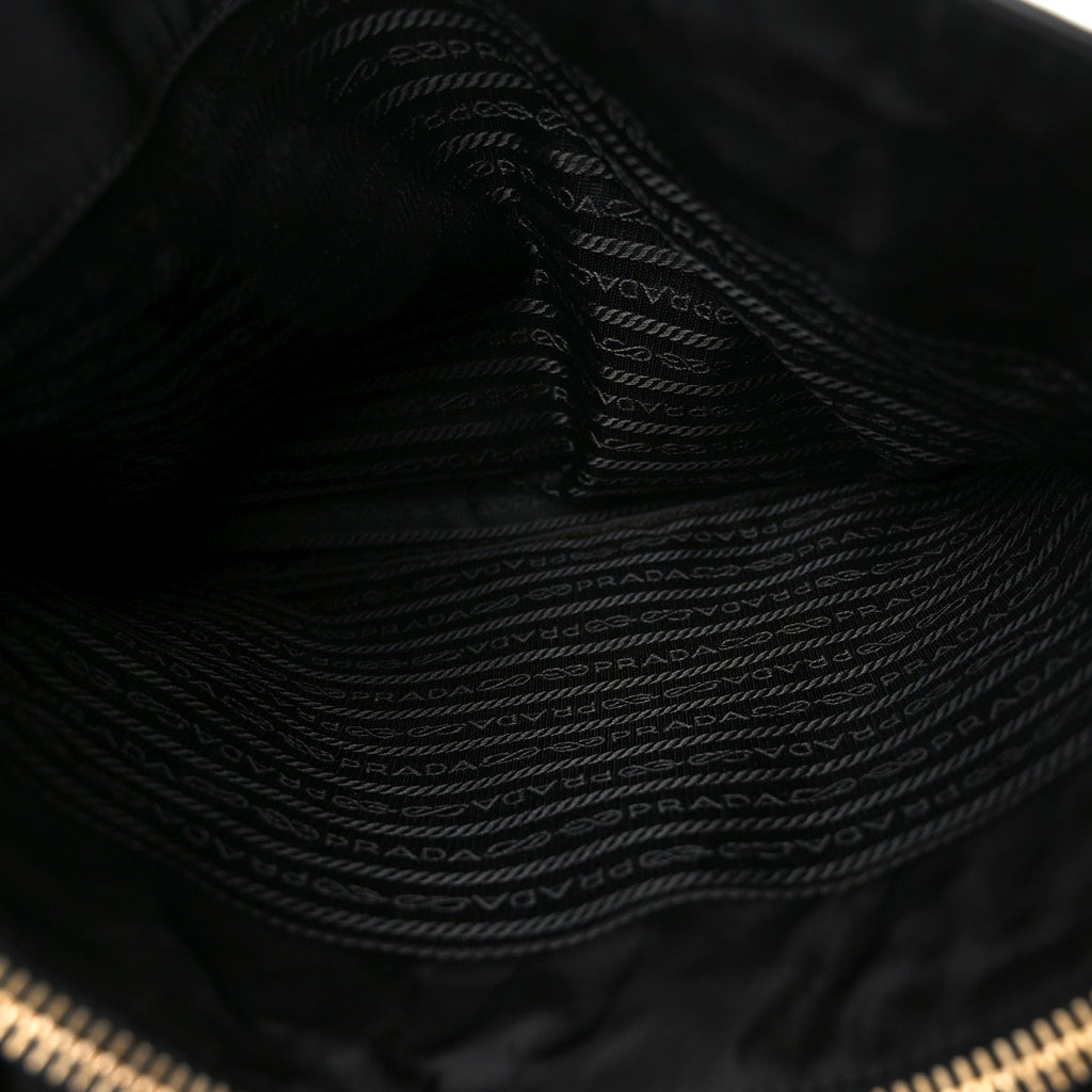 Nappa Nylon Chain Shoulder Bag Black