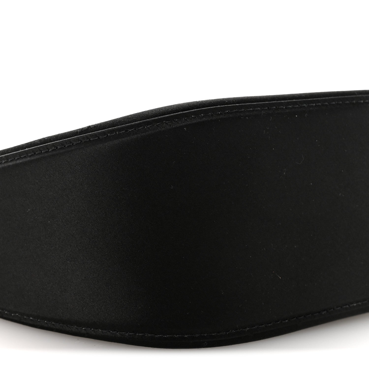 Satin Crystal Mini Vlogo Moon Bag Black