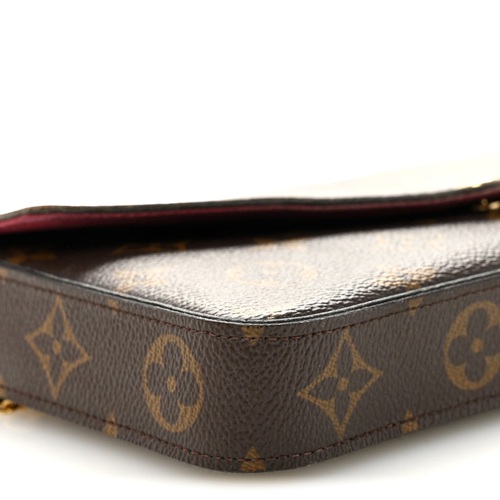 Monogram Pochette Felicie Chain Wallet Fuchsia