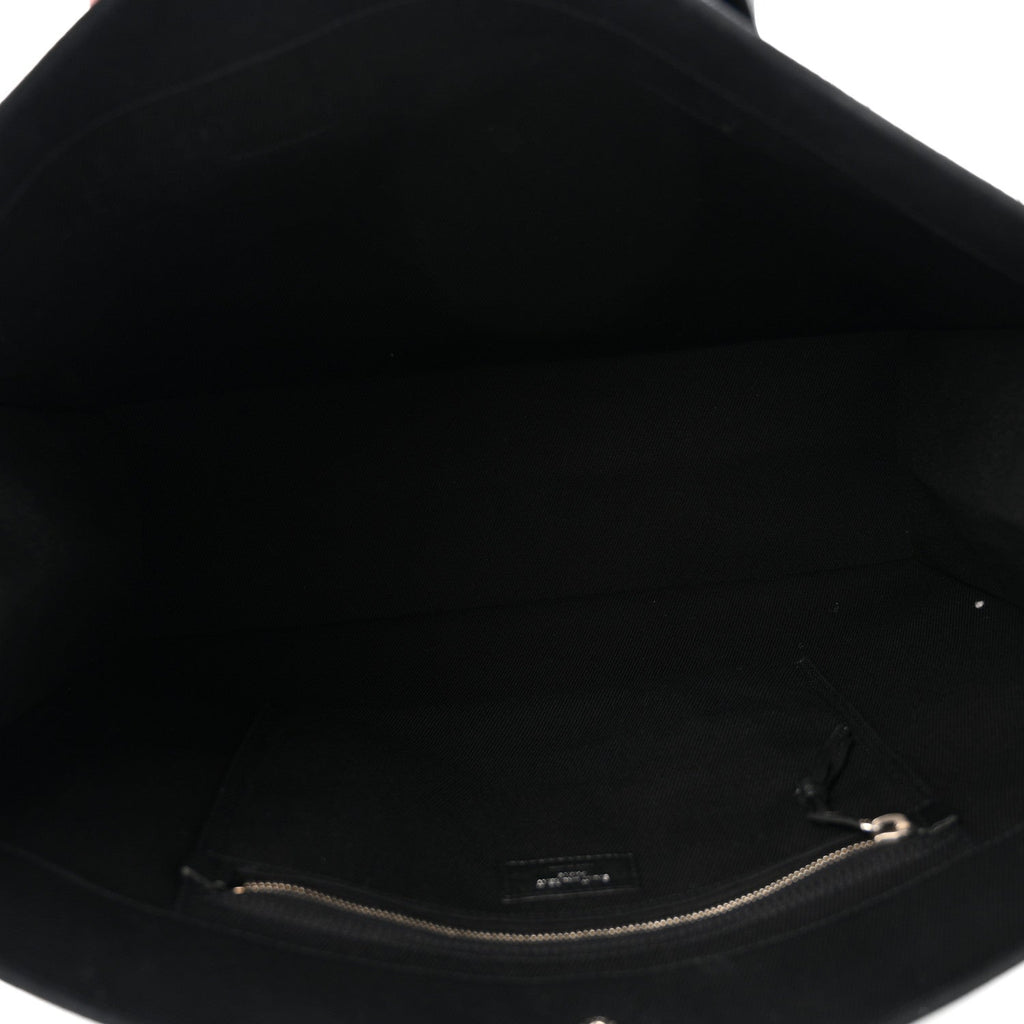 Linen Calfskin Rive Gauche Tote Black