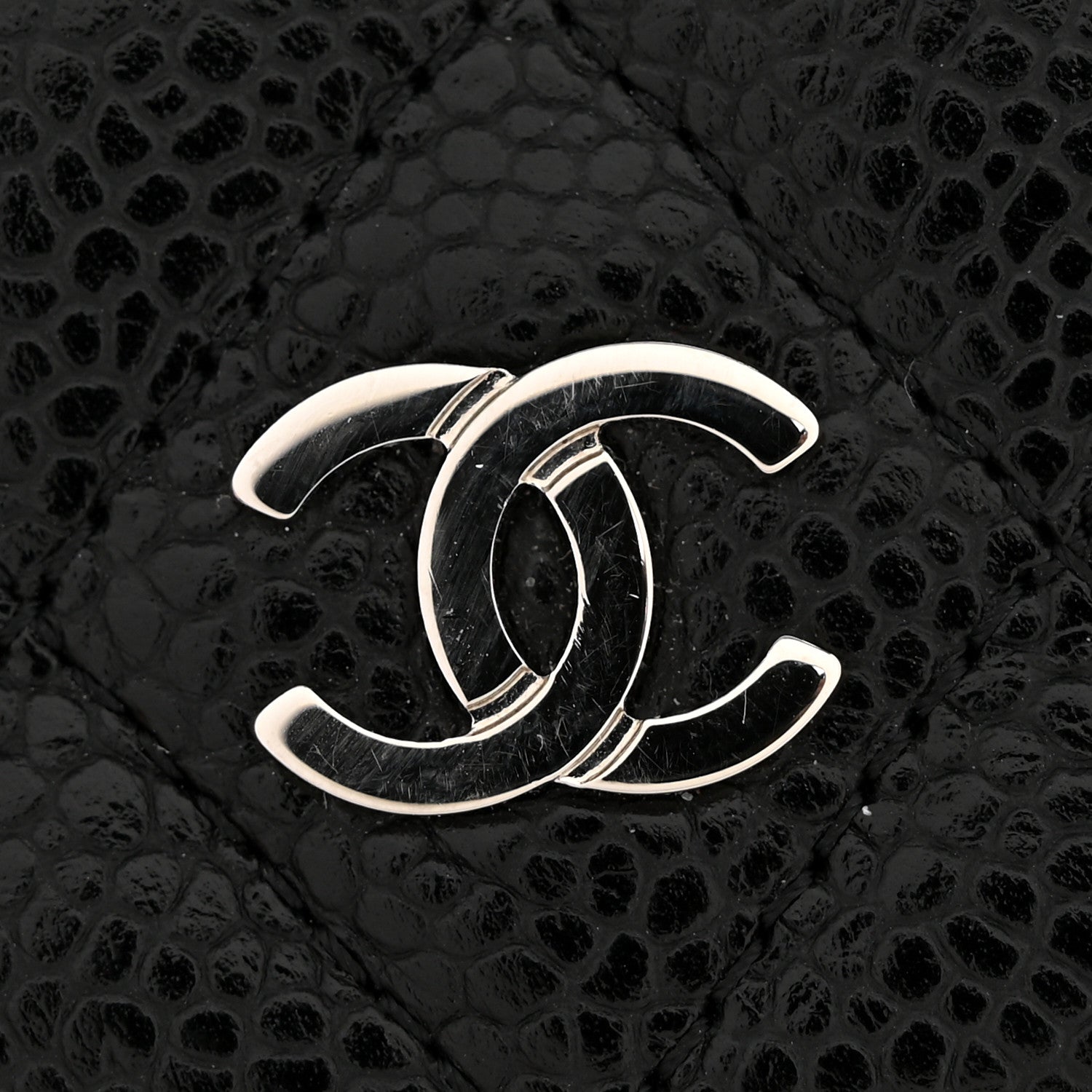 Caviar Quilted Flap  Holder Black