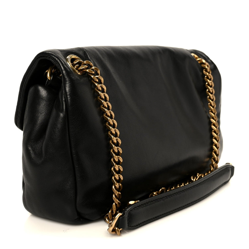 Plunged Lambskin Calypso Black
