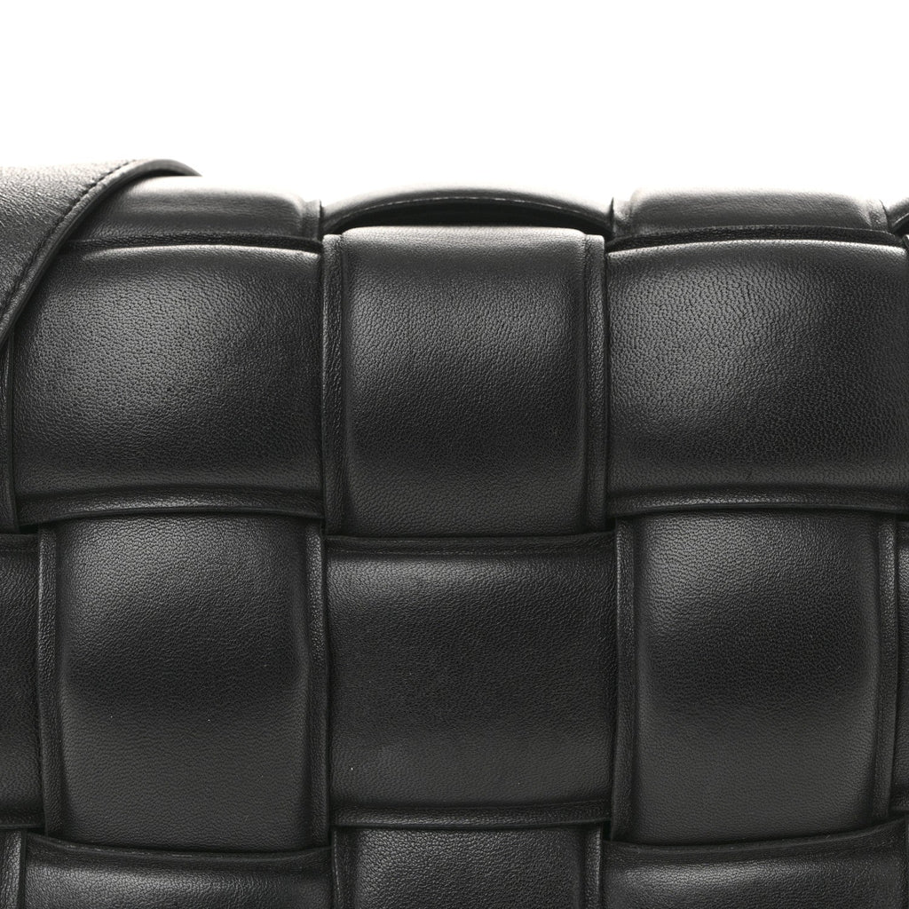 Nappa Maxi Intreccio Padded Cassette Crossbody Bag Black
