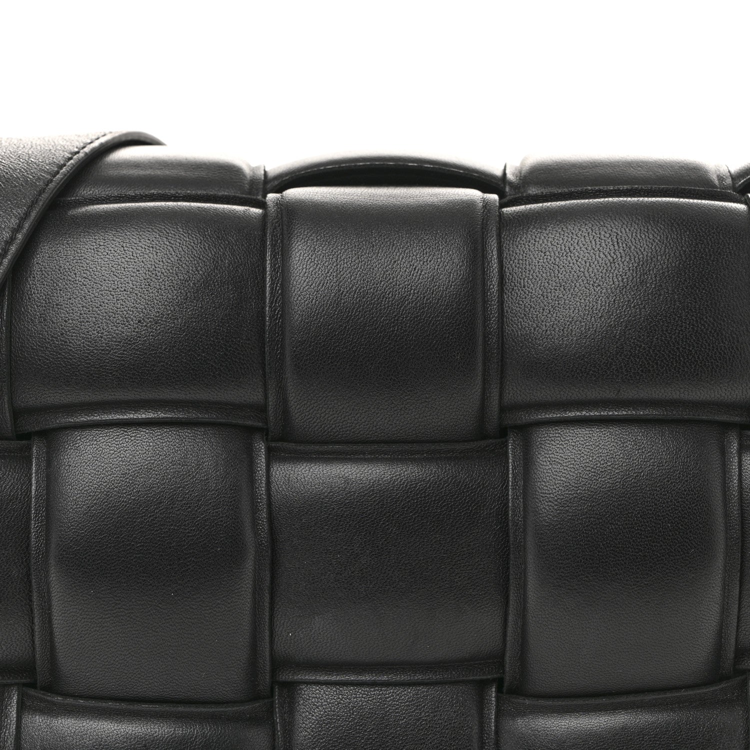 Nappa Maxi Intreccio Padded Cassette Crossbody Bag Black