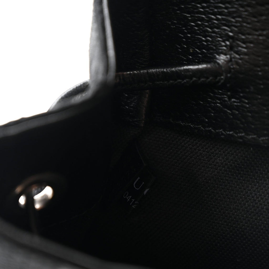 Monogram Jumbo GG Textured Dollar Calfskin Web Double Buckle Backpack Black