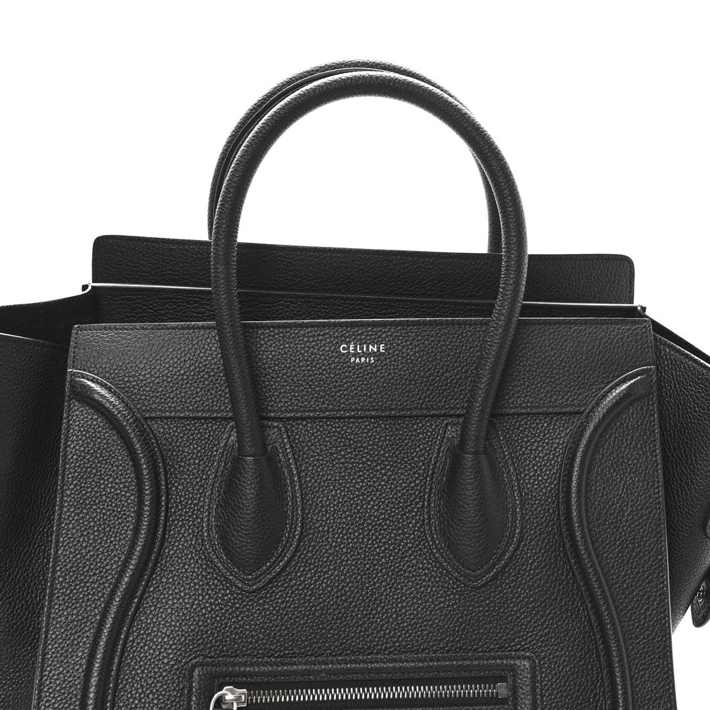 Drummed Calfskin Mini Luggage Black