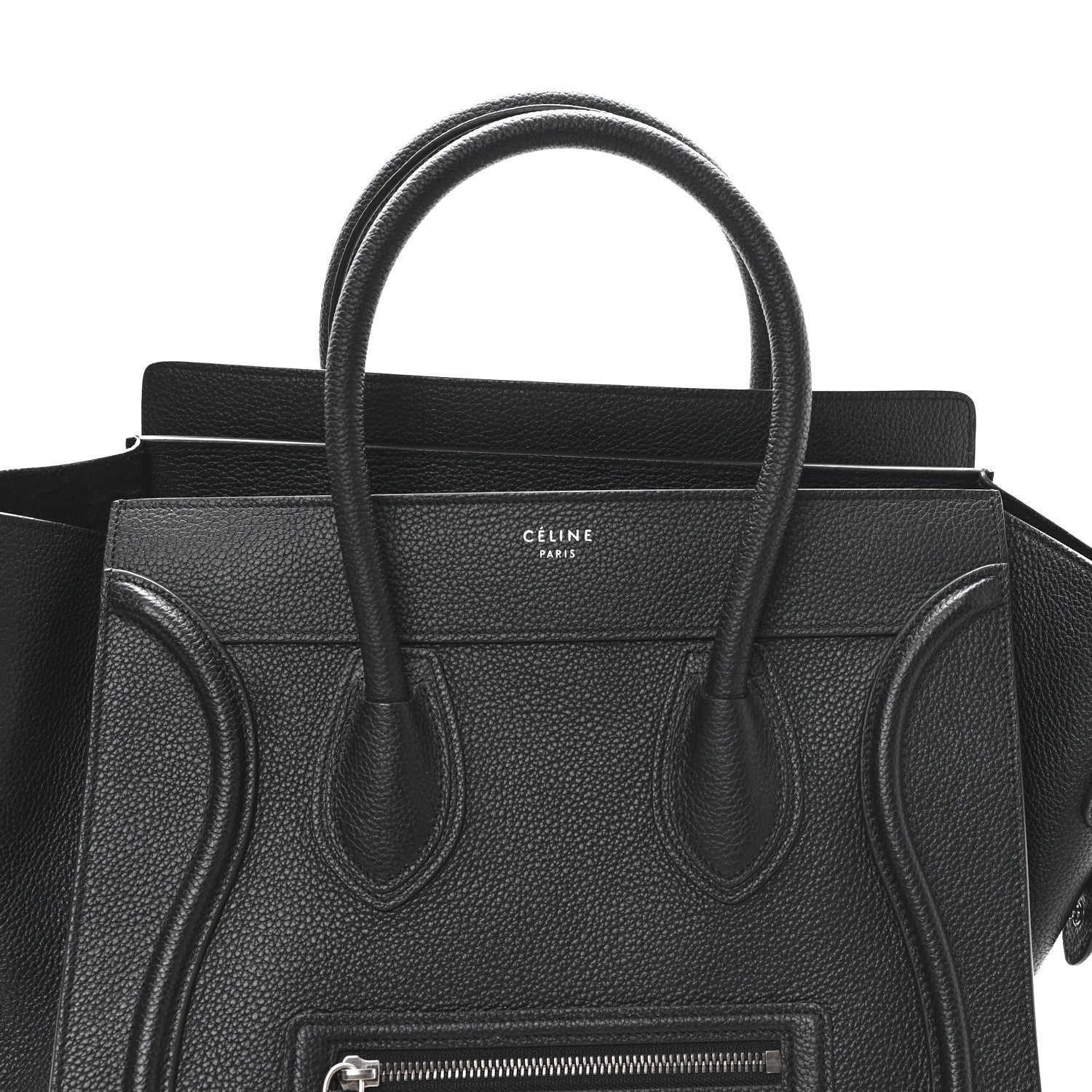 Drummed Calfskin Mini Luggage Black