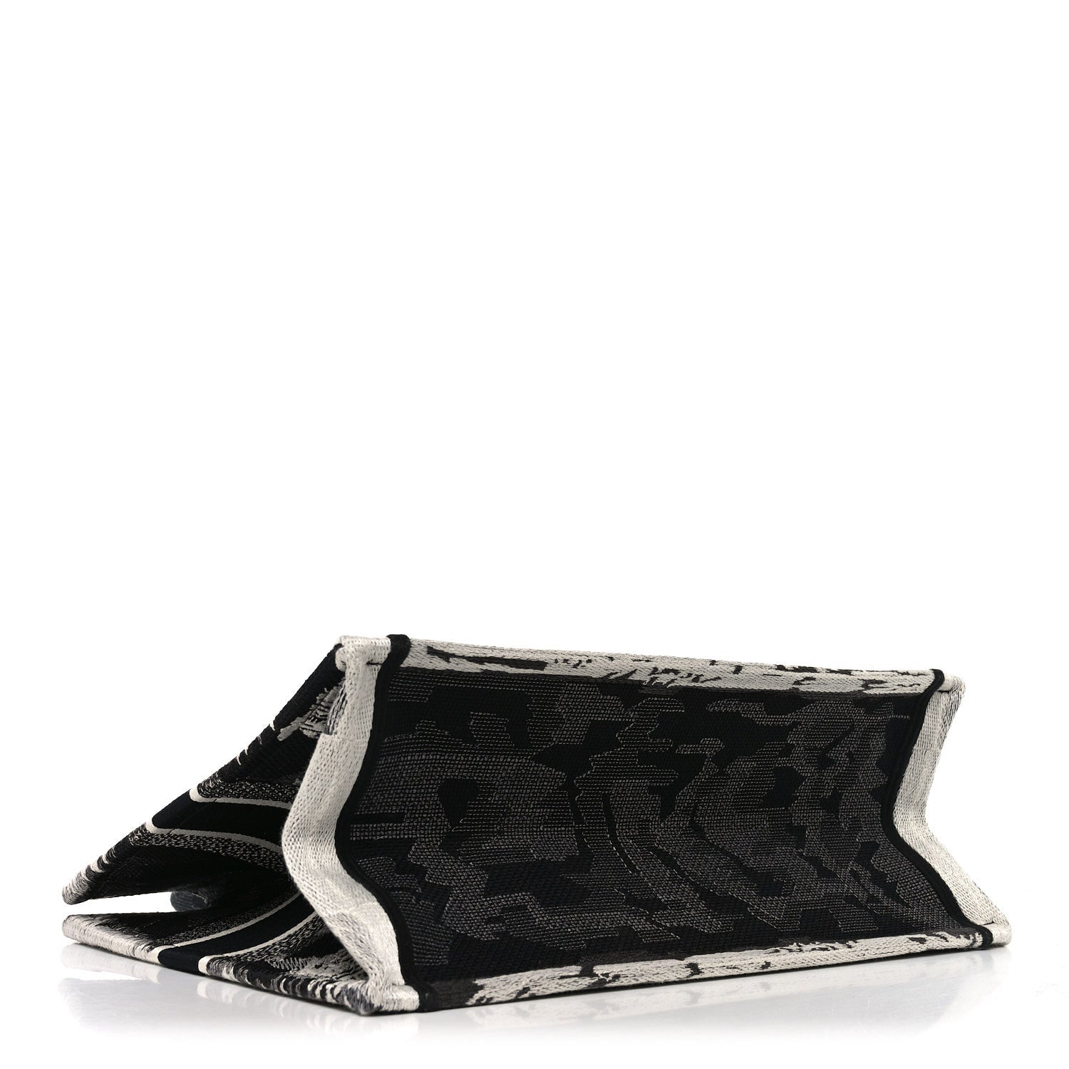 Canvas Embroidered Medium Paris Book Tote Black White