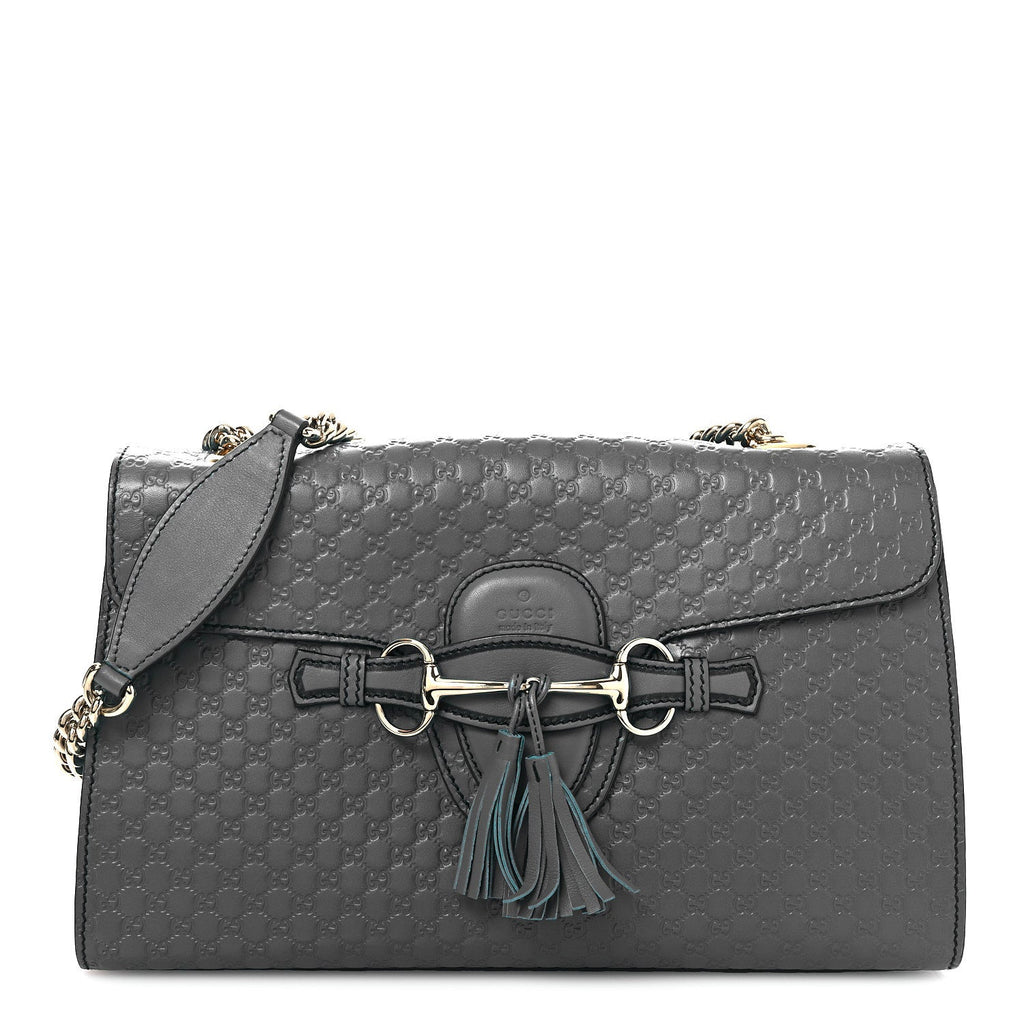 Soft Microguccissima Medium Emily Chain Shoulder Bag Grey