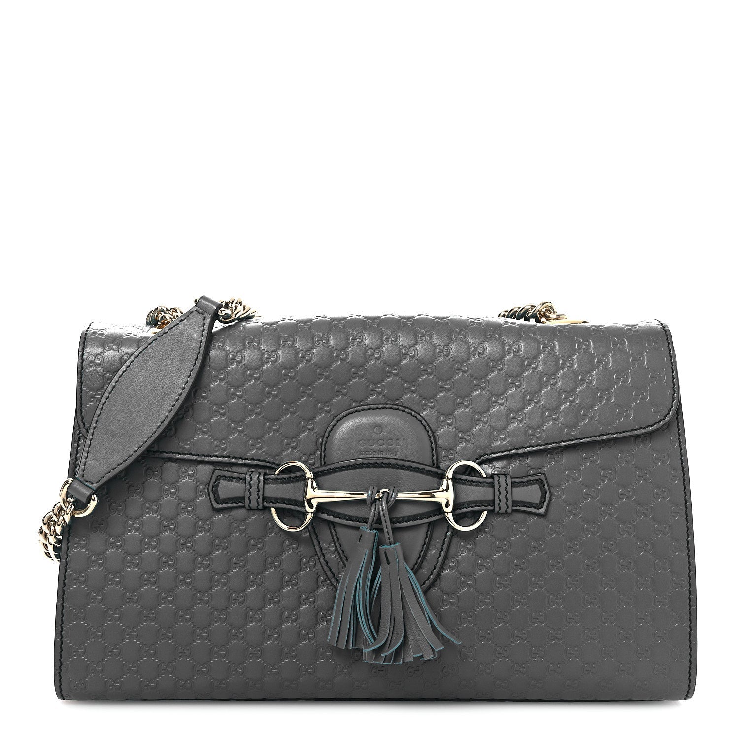 Soft Microguccissima Medium Emily Chain Shoulder Bag Grey