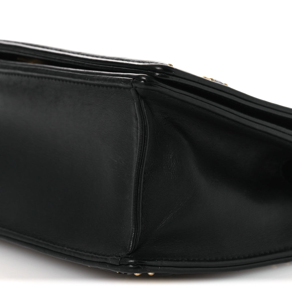 Lambskin Studded Medium Diorama Flap Bag Black