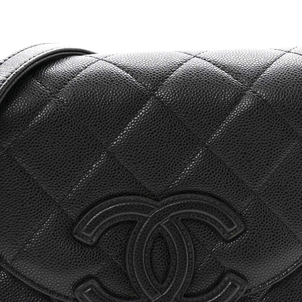 Caviar Quilted Small Messenger Flap Black