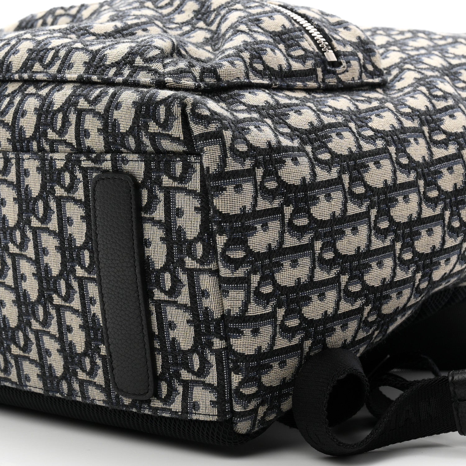 Oblique Calfskin Rider Backpack Beige Black