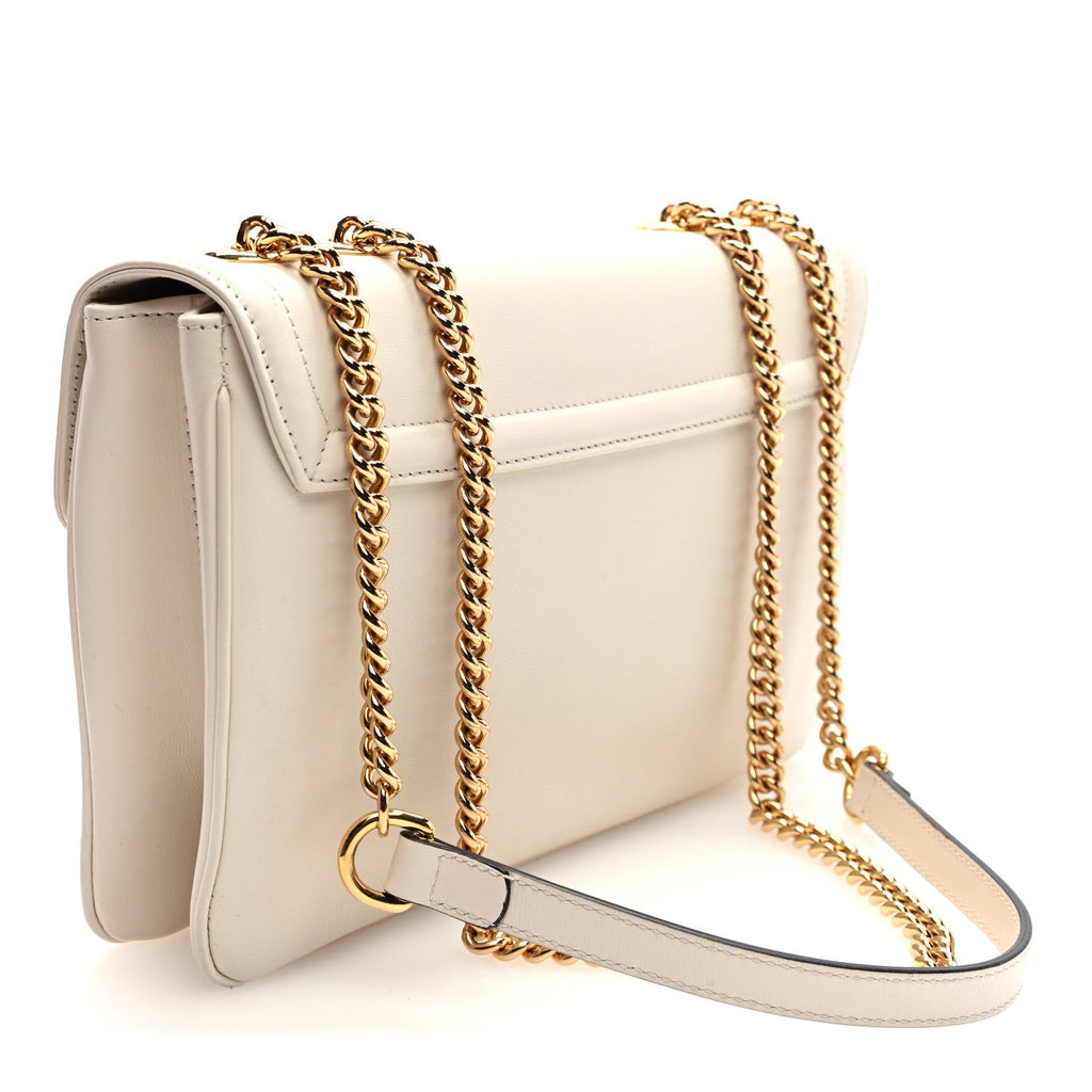 Vitello Palmellato Lux Crystal Medium Rajah Shoulder Bag Mystic White Multicolor