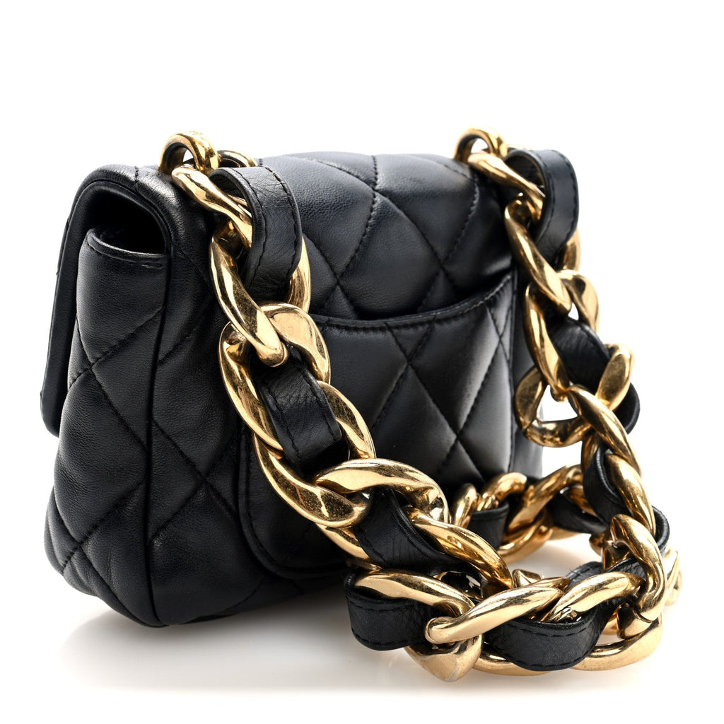 Lambskin Quilted Mini CC Funky Town Flap Black