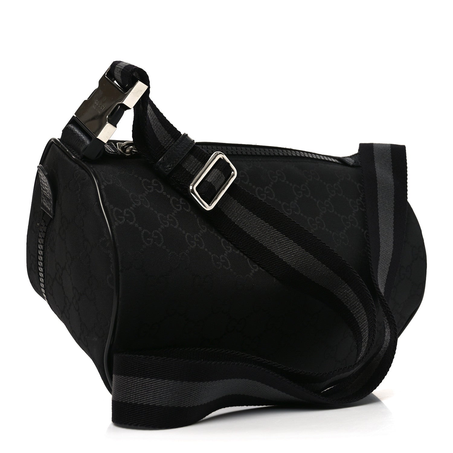 Nylon Monogram Fanny Pack Belt Bag Black