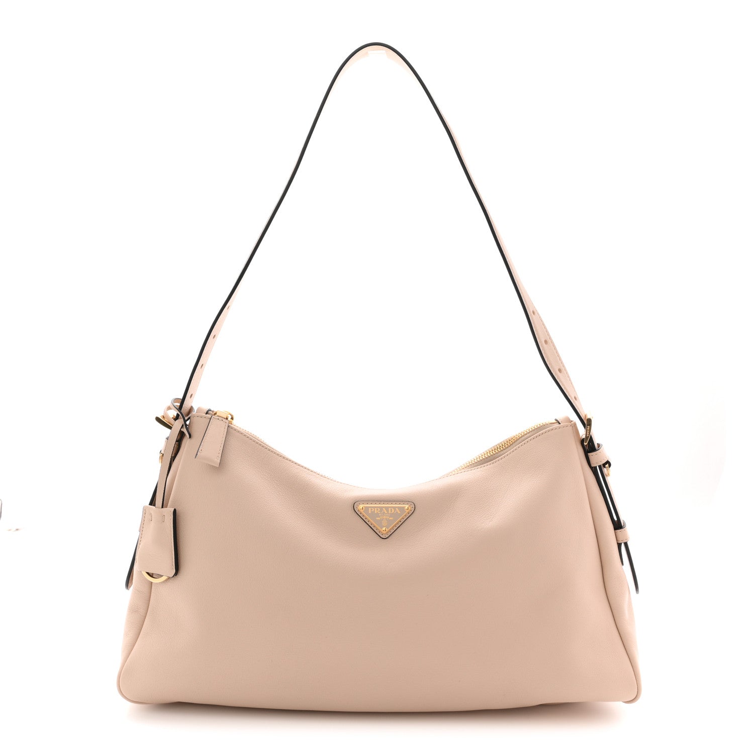Soft Calfskin Large Aimée Shoulder Bag Travertine