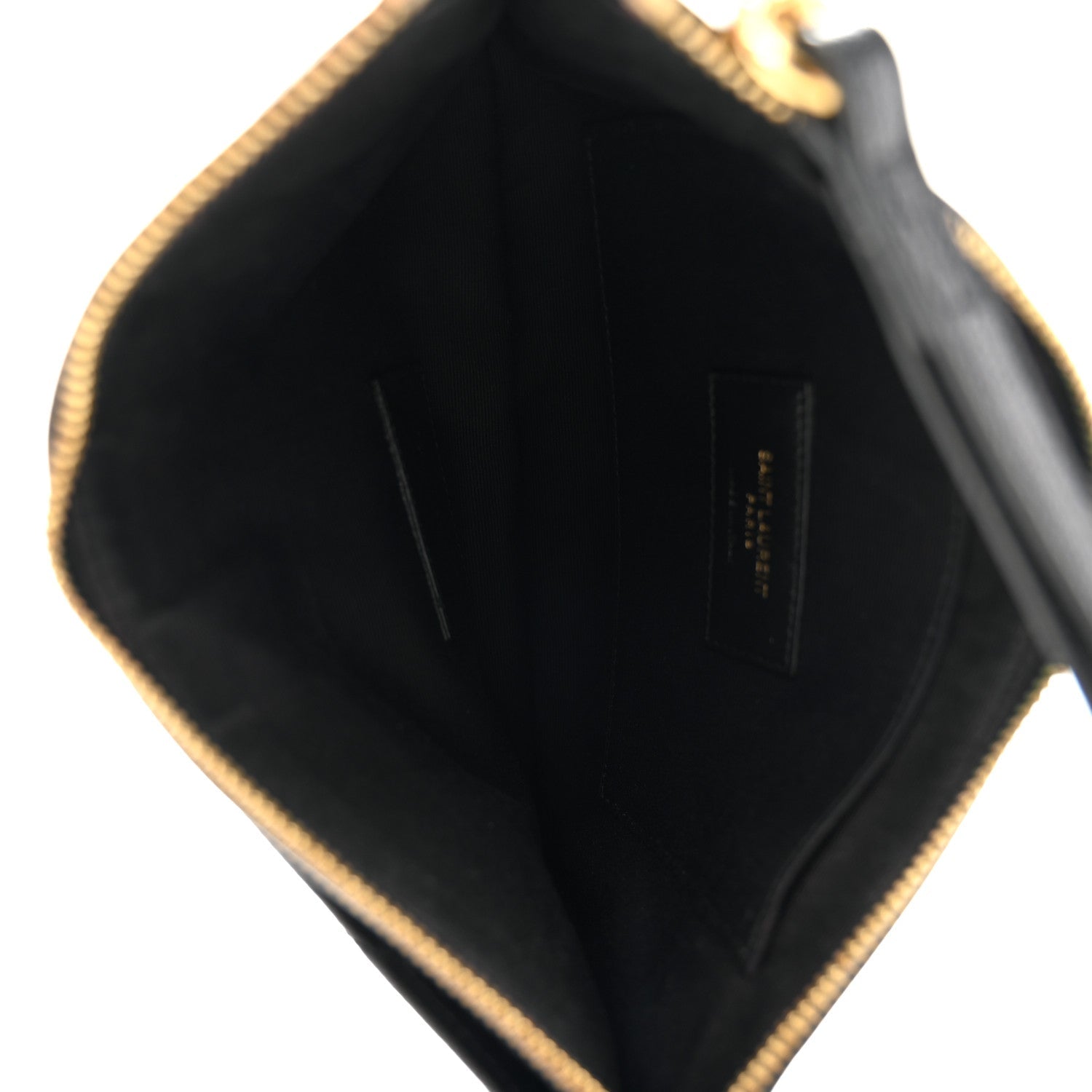 Grain De Poudre Chevron Monogram Large Bill Pouch Black