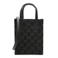 Denim Cuoio Harness GG Monogram Mini Ophidia Tote Bag Black Medium Grey