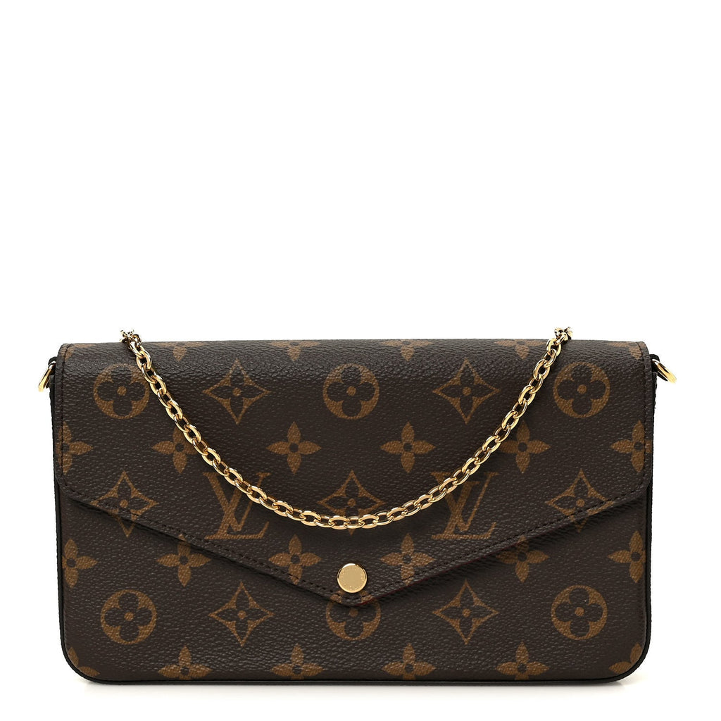 Monogram Pochette Felicie Chain Wallet Fuchsia