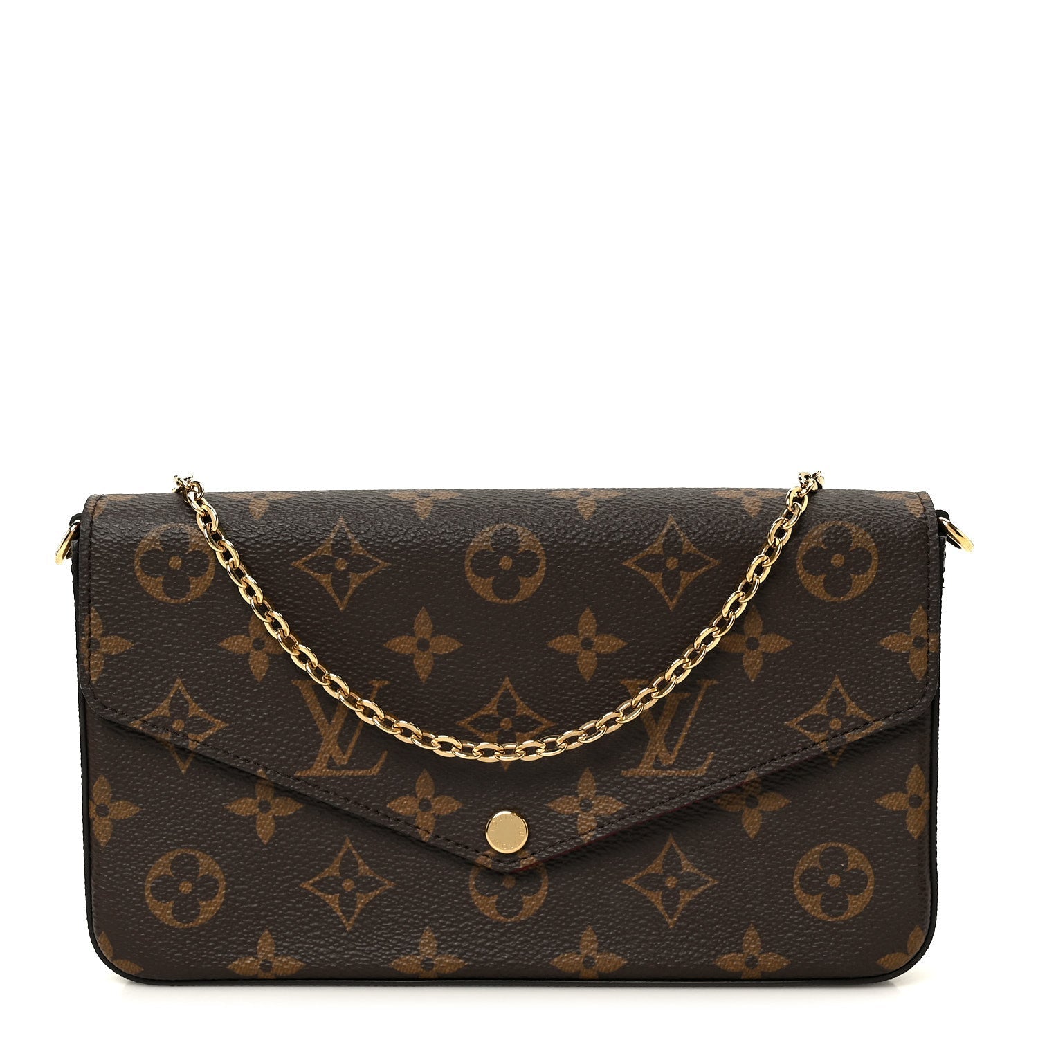 Monogram Pochette Felicie Chain Wallet Fuchsia