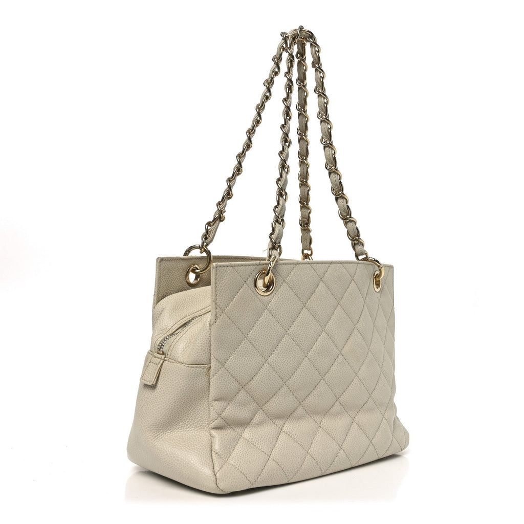 Caviar Quilted Petit Timeless Tote PTT Beige