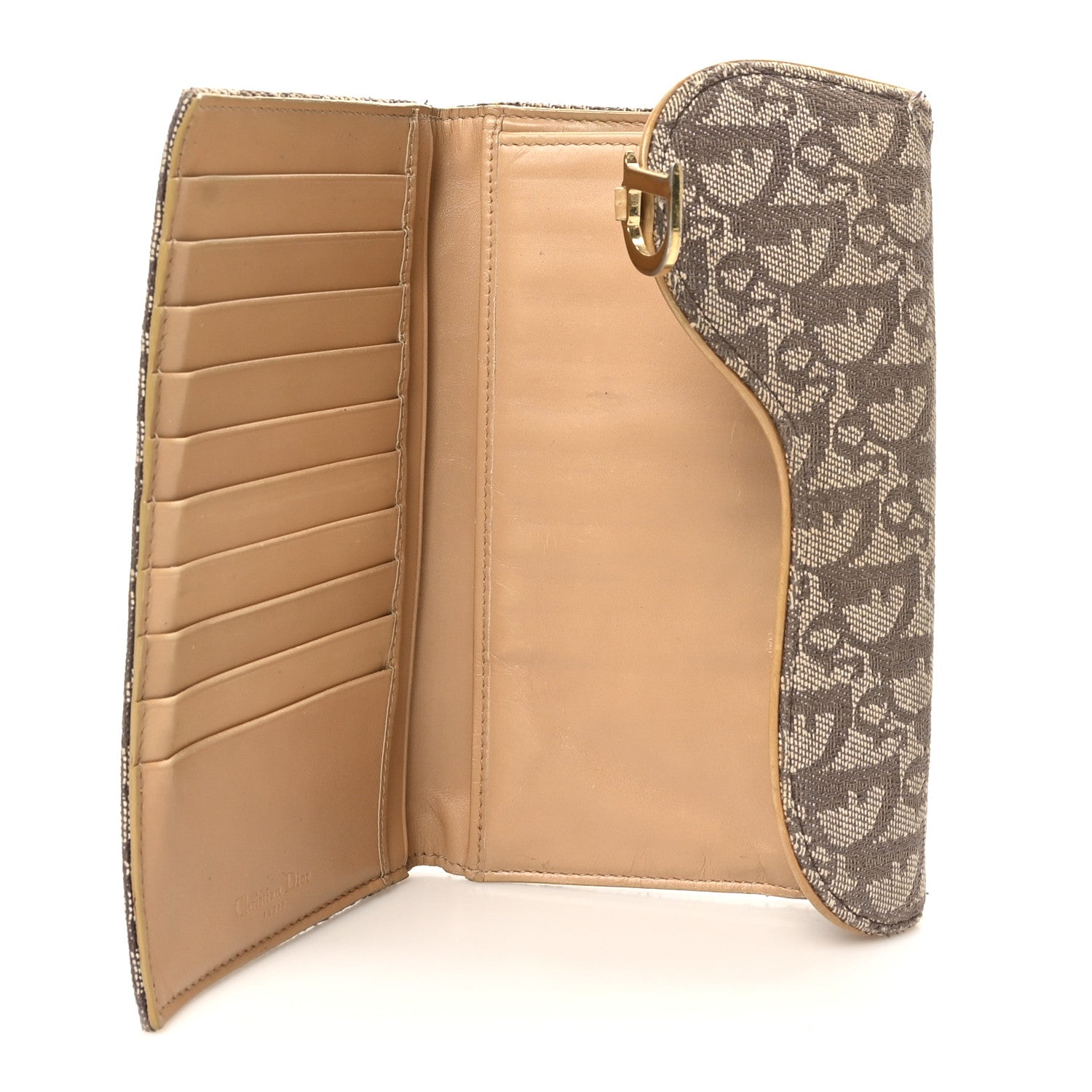 Monogram Saddle Wallet Beige
