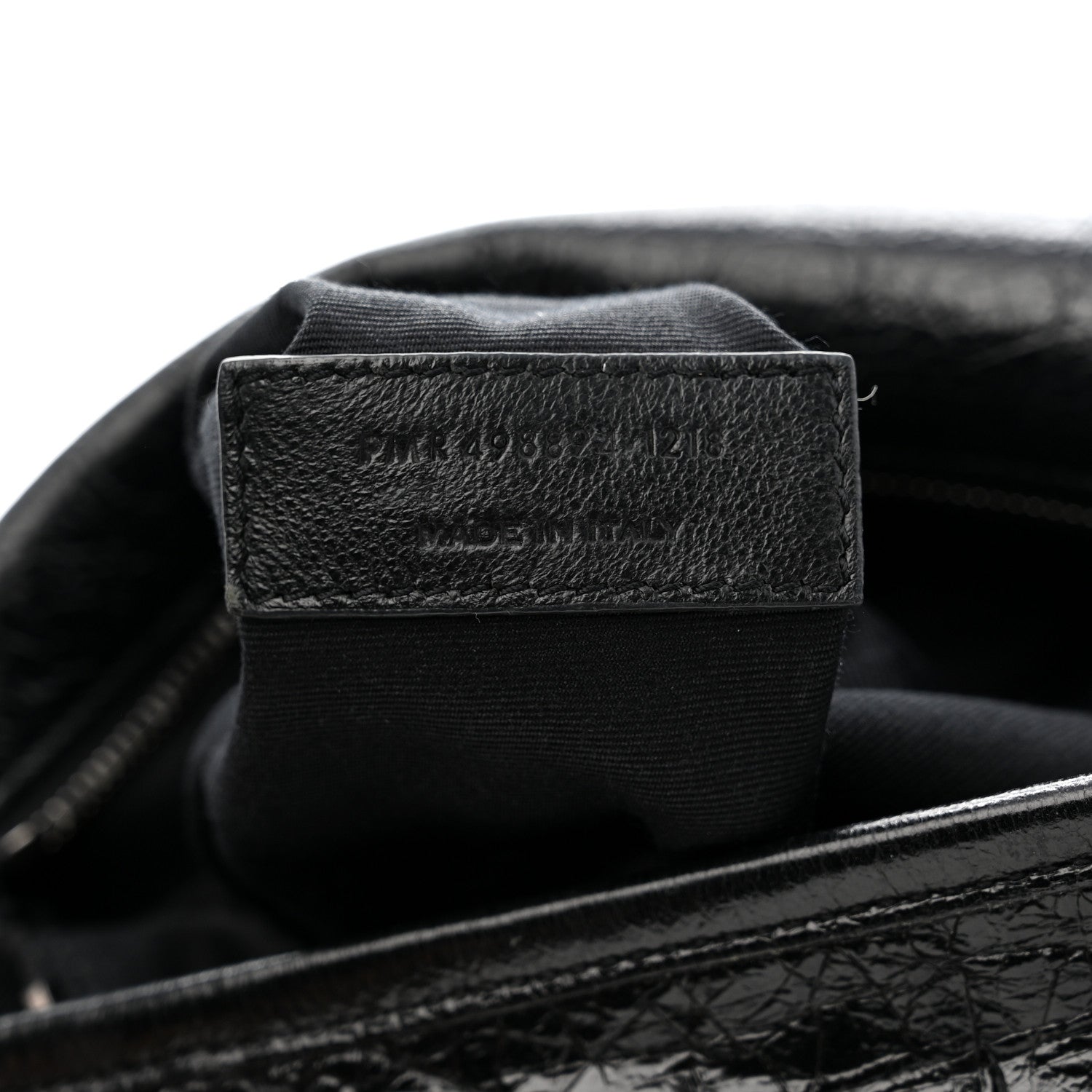 Crinkled Calfskin Matelasse Monogram Medium Niki Chain Satchel Black