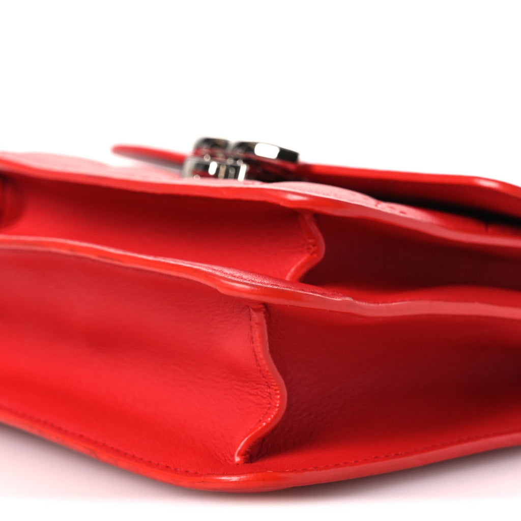 Goatskin Quilted Small CC Box Flap Red